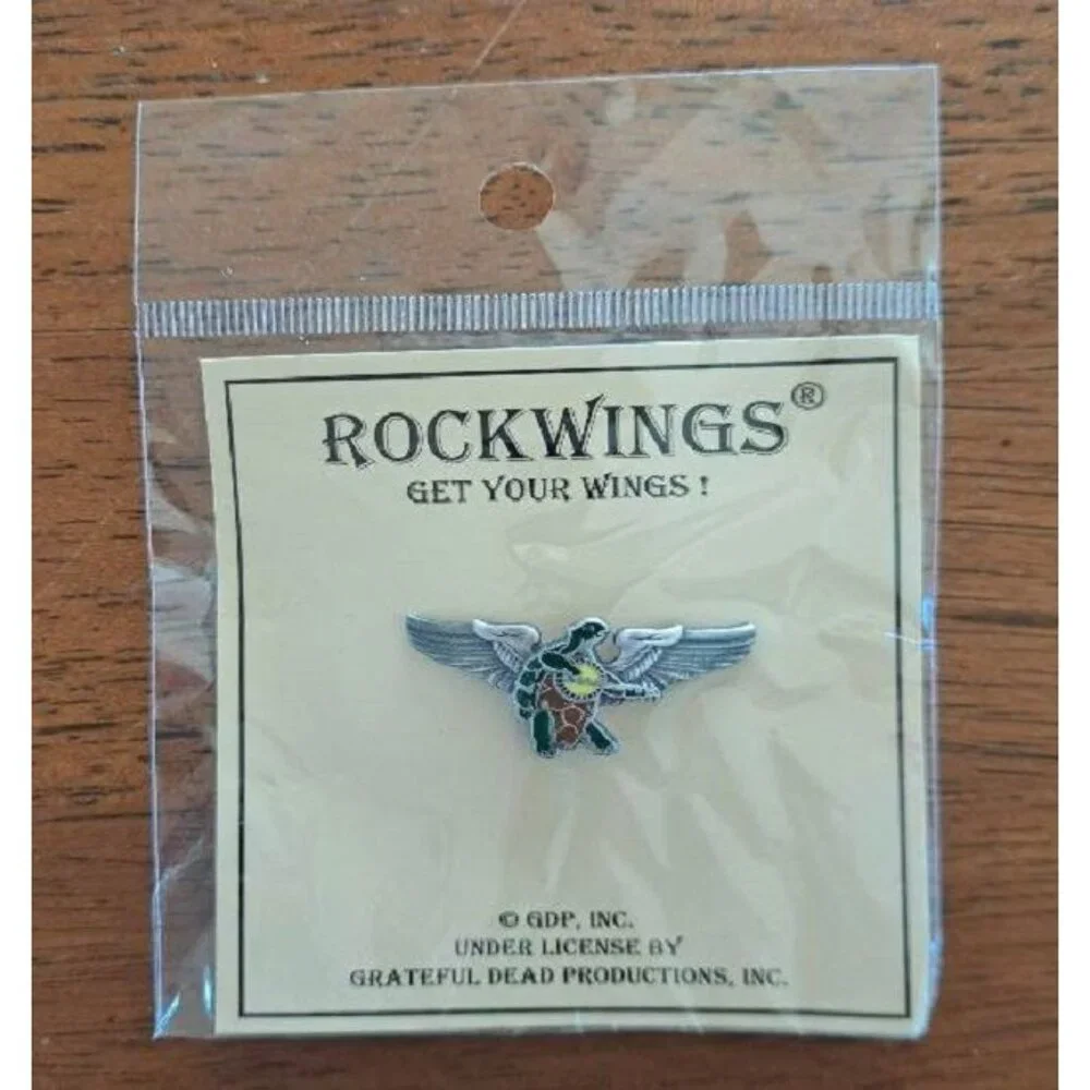 New Turtle Grateful Dead Terrapin Pin Deadhead Pilot Wings Licensed Tour Novelty - Picture 2 of 3